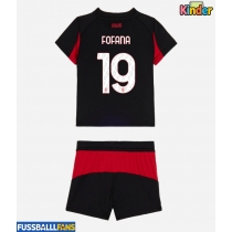 AC Milan Youssouf Fofana #19 Heimtrikotsatz Kinder 2025-26 Kurzarm (+ Kurze Hosen)